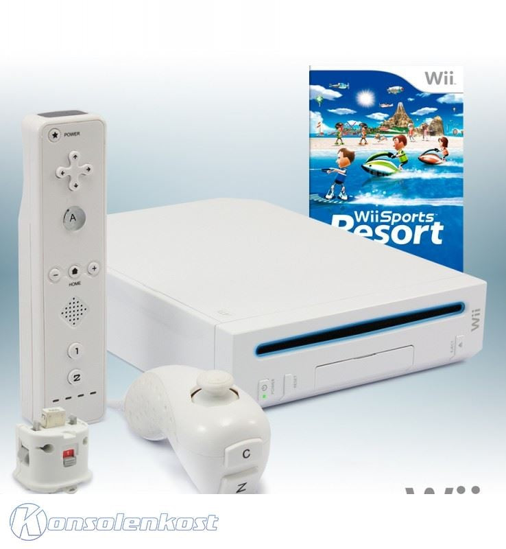 Konsole - Game Bundle weiß + Wii Sports Resort + Remote + Motion Plus Adapter + Zubehör