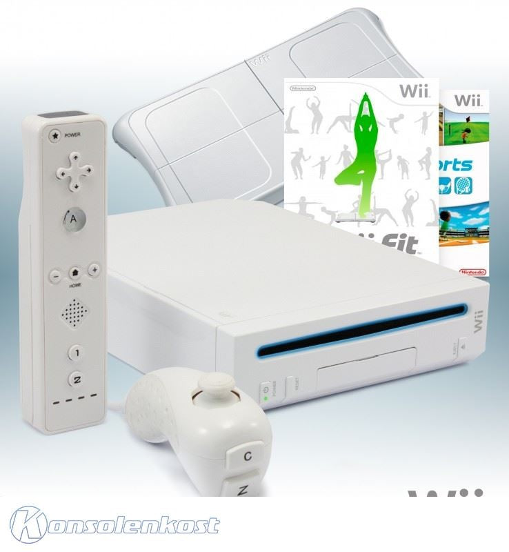 Konsole weiß + Wii Sports + Wii Fit + Original Balance Board + Remote