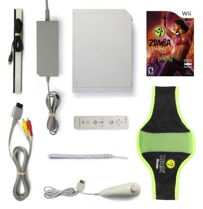 Konsole - Game Bundle weiß + Zumba Fitness: Join the Party + Fitnessgürtel + Remote + Zubehör