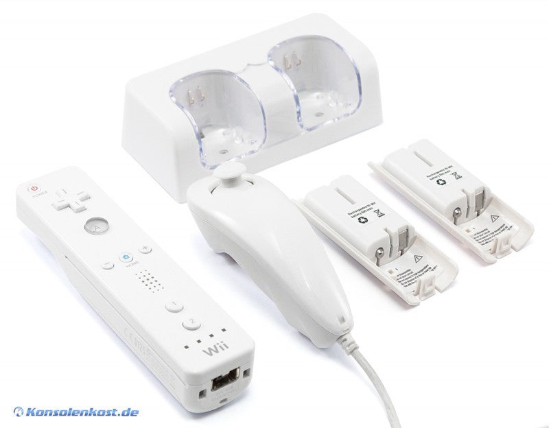 Ladestation / Charging Station / Ladegerät inkl. Original Nintendo Remote, Nunchuk & 2 Akkus