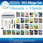 MegaSet: Konsole + 5 Spiele + Remote + Zubehör weiß