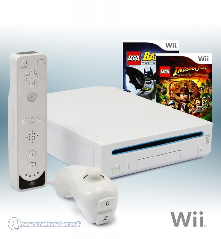 Konsole - Game Bundle weiß + LEGO Indiana Jones + LEGO Batman + Remote + Zubehör