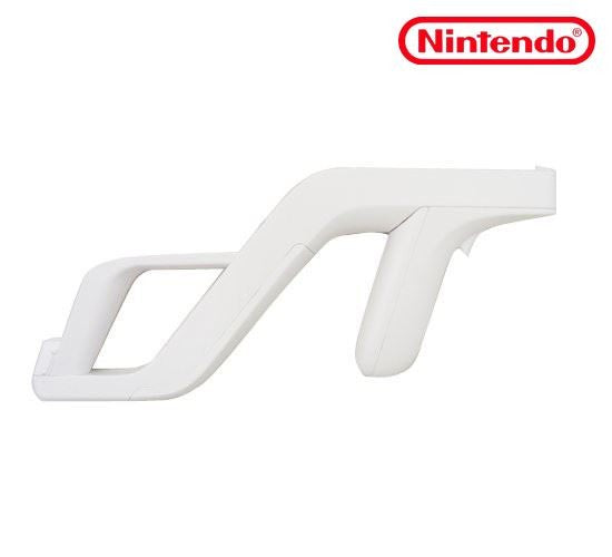 Original Controller Aufsatz: Light Gun / Pistole / Phaser / Blaster / Rifle / Zapper weiß