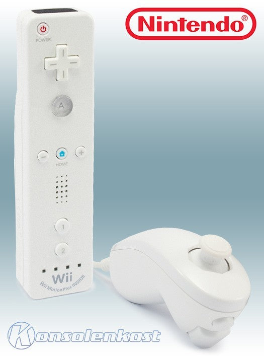 Original Remote Motion Plus + Nunchuk Controller weiß