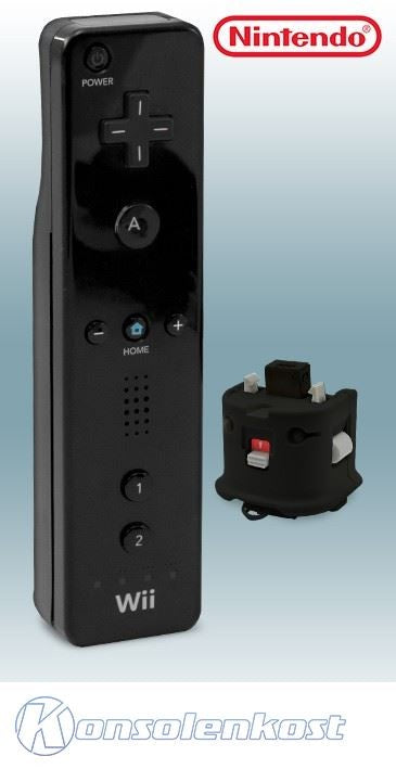 Original Remote + Original Motion Plus Adapter schwarz
