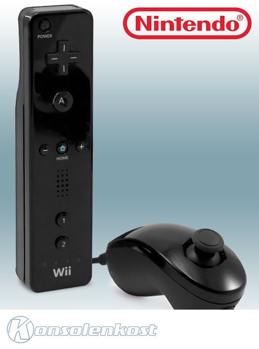 Original Remote schwarz + Nunchuk Controller schwarz