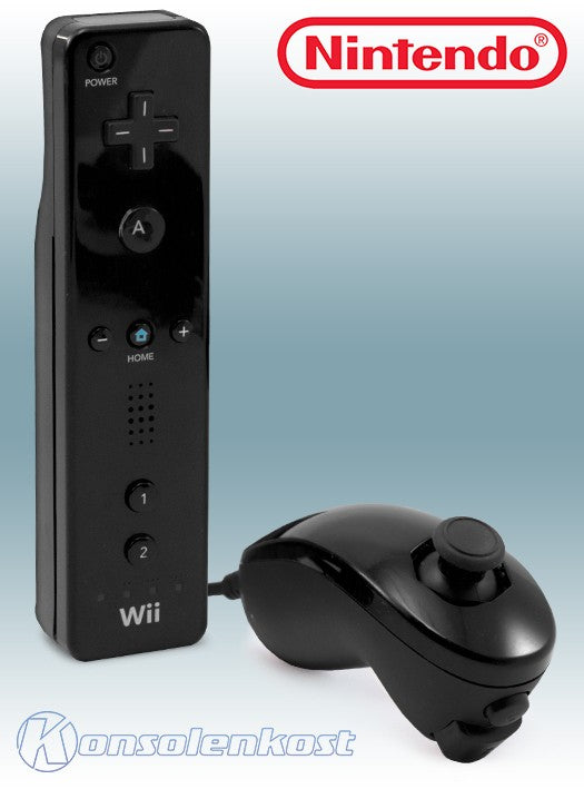 Original Remote schwarz + Nunchuk Controller schwarz