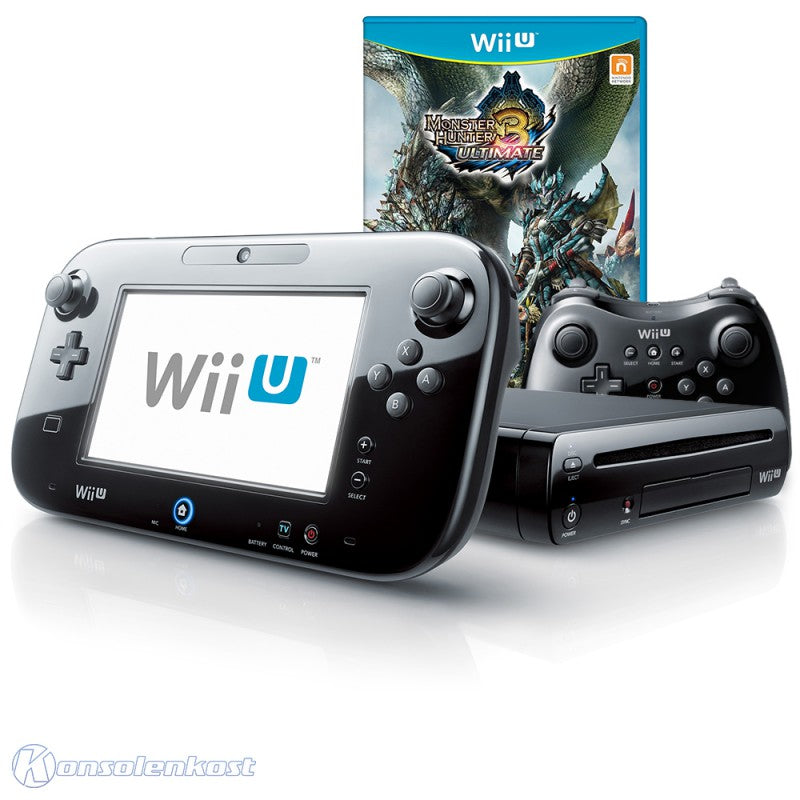 Konsole 32 GB schwarz + Monster Hunter 3 + Pro Controller + Tablet + Zubehör
