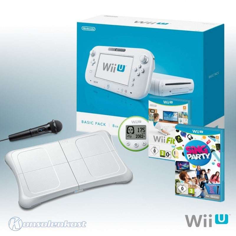 Konsole 8 GB weiß + Wii Fit + Sing Party + Balance Board + Tablet + Zubehör