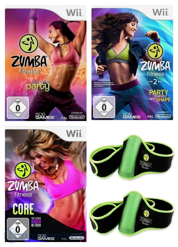 Zumba Fitness 1 + 2 + 3 + Fitness-Gürtel
