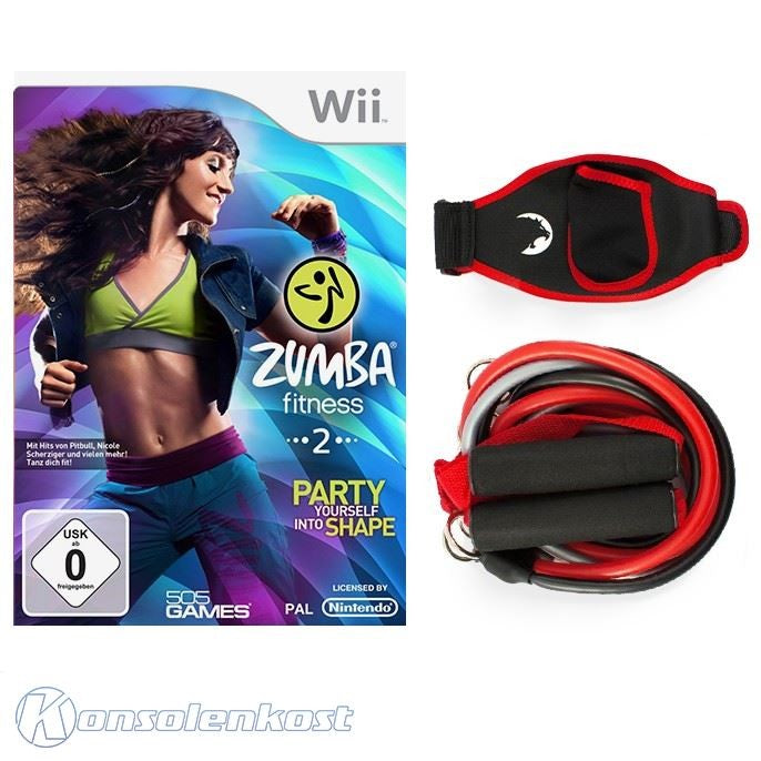 Zumba Mega Set 2: Zumba Fitness 2 + Fitness Band + Fitness Gürtel