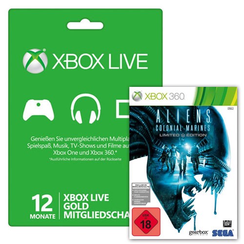 Aliens: Colonial Marines + 12 Monate Xbox Live Gold (DE)