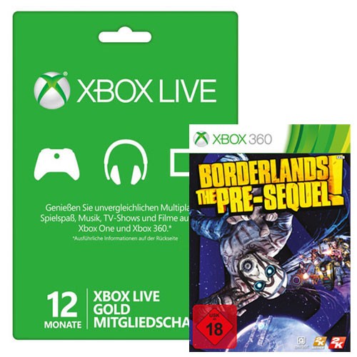 Borderlands: The Pre-Sequel! + 12 Monate Xbox Live Gold (DE)