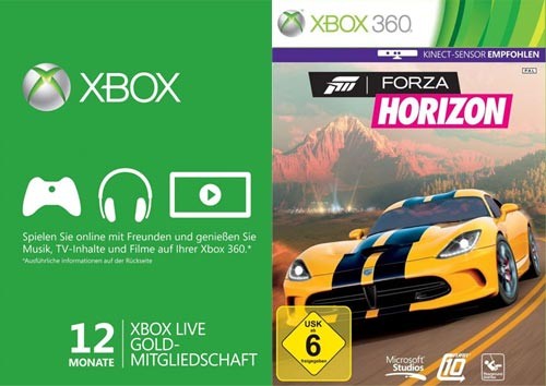 Forza Horizon + 12 Monate Xbox Live Gold