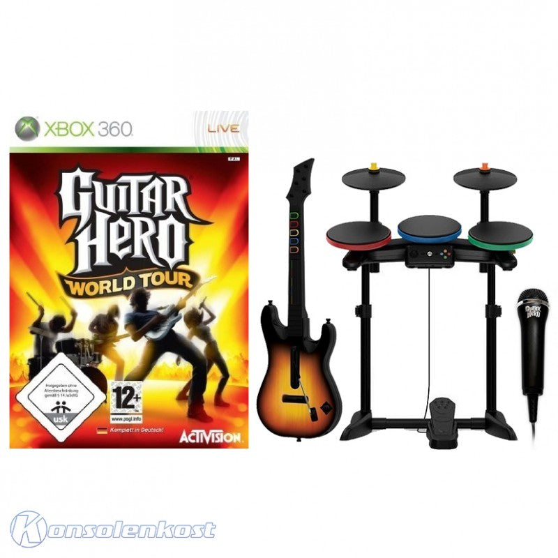 Guitar Hero: World Tour Band Pack + Spiel, Schlagzeug, Gitarre & Mikrofon