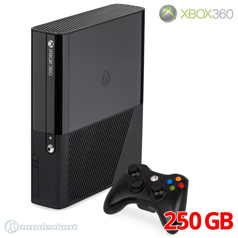 Konsole E 250GB schwarz + Original Controller + Zubehör