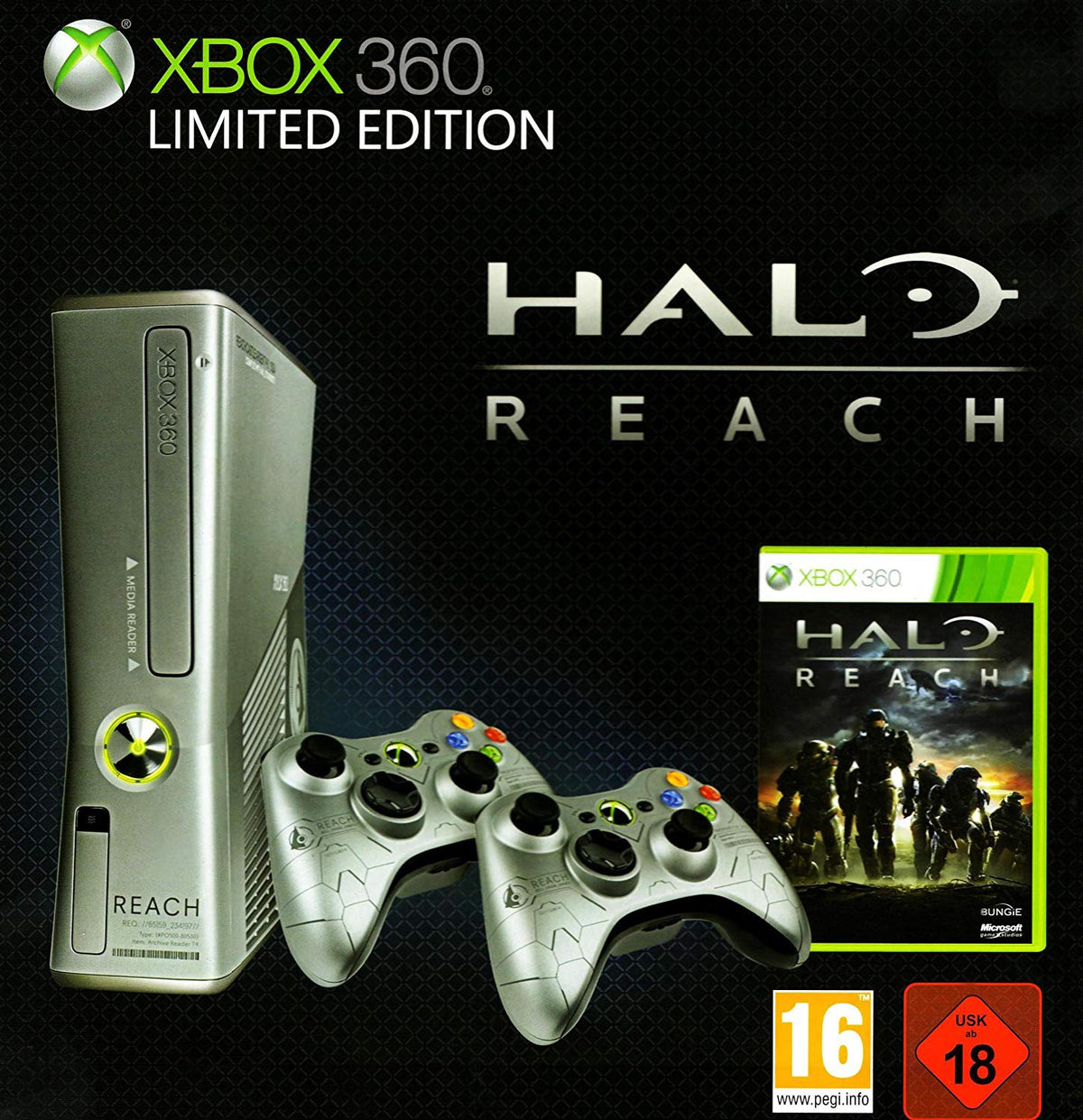 Konsole S 250GB Halo Reach Limited Ed + 1 Original Controller + Zubehör