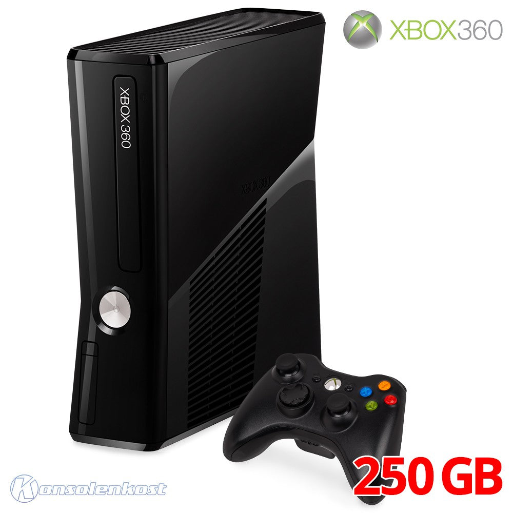 Konsole Slim 250GB glossy-schwarz + Original Controller + Zubehör
