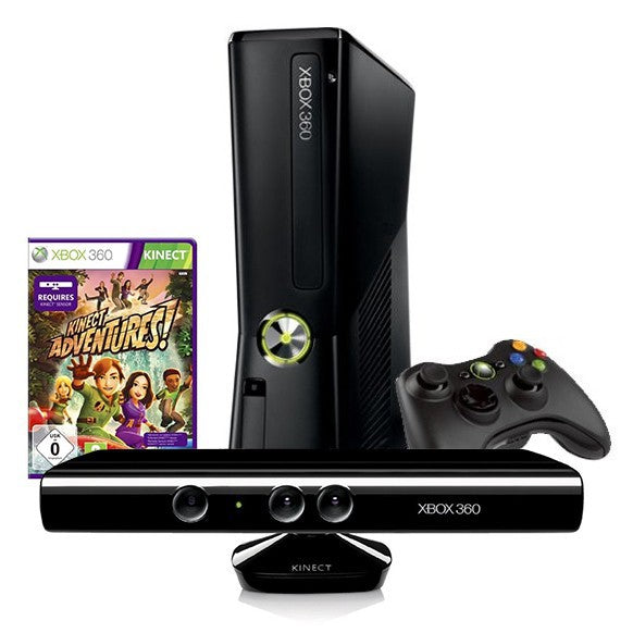 Konsole Slim 4GB matt-schwarz + Kinect Sensor + Controller + Zubehör