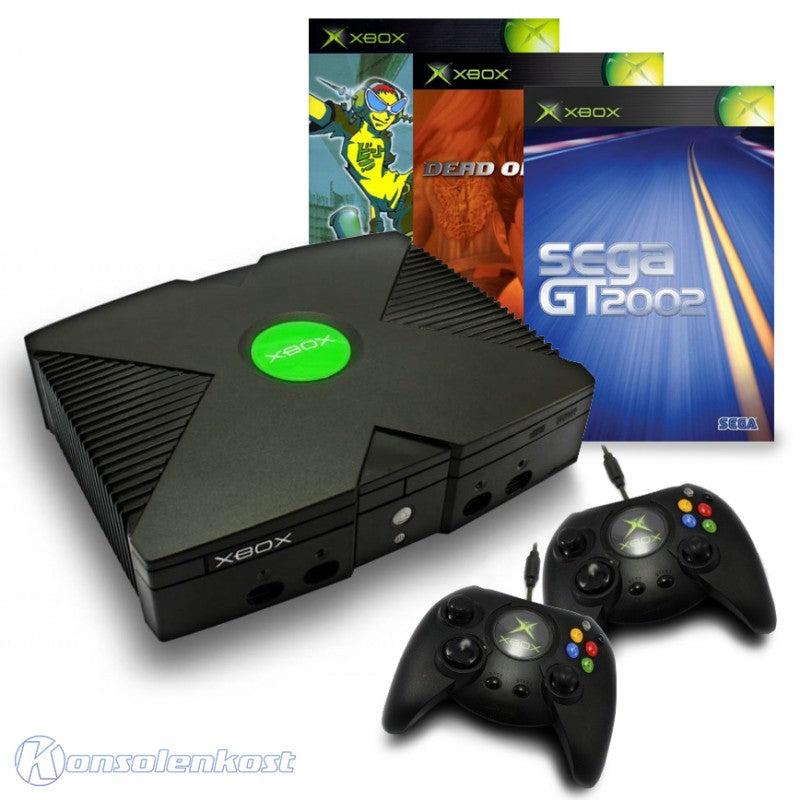 Konsole schwarz + Sega GT 2002 + JSRF + Dead or Alive 3 + 2 Original Controller + Zubehör