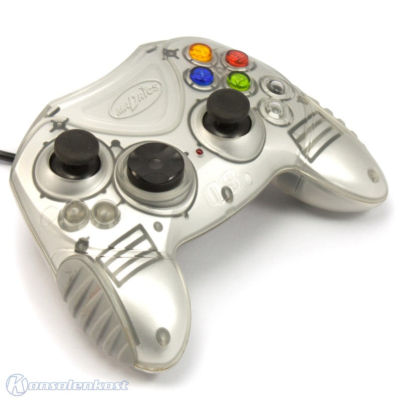 Konsole silber-schwarz Custom Design + Controller silber + Zubehör [Madrics]