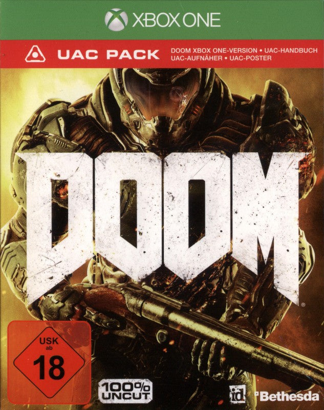 Doom 2016 UAC Pack + Handbuch + Aufnäher + Poster (DE) — Big Box