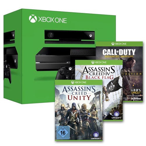 Konsole 500GB + Assasin Creed Unity + Black Flag + Advanced Warfare + Kinect