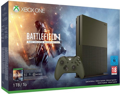 Konsole Slim 1TB + Spiel + Original Controller Battlefield 1 Early Enlister Deluxe (EU) — Special Edition