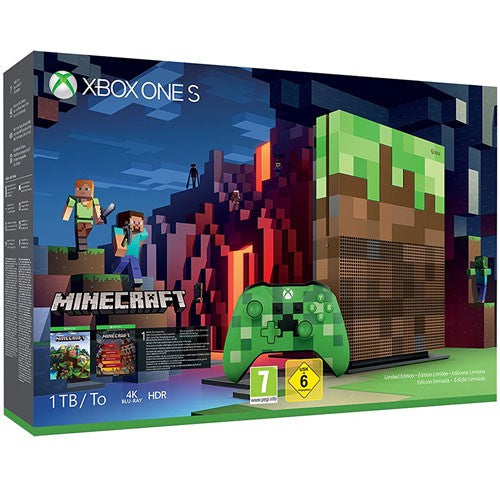 Konsole Slim 1TB Limited Minecraft Edition + Spiel + Original Controller — Limited Minecraft Edition