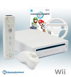 Konsole weiß + Mario Kart Wii + Original Remote + Lenkrad