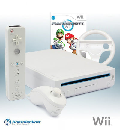 Konsole weiß + Mario Kart Wii + Original Remote Plus