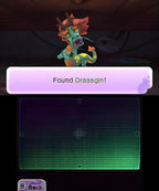 Ein Drachen-Yo-Kai und die Meldung 'Found Draaagin!' sind in Yo-Kai Watch 2: Kräftige Seelen zu sehen.